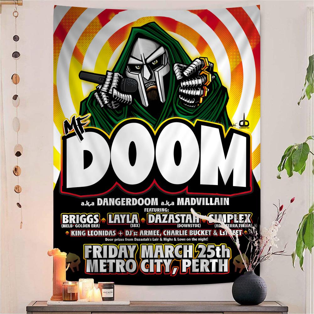 Famous American HipHop Singer Mf Doom Colorful Tapestry Wall Hanging Bohemian Wall Tapestries Mandala Wall Hanging Sheets