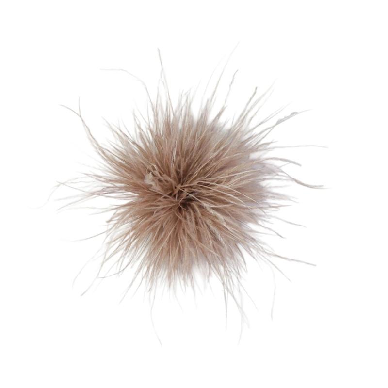 Handcrafted Natural Feather Flower Brooch, Full Radiating Design Badge with Pin Back and Hair Clip for Outfit Styling