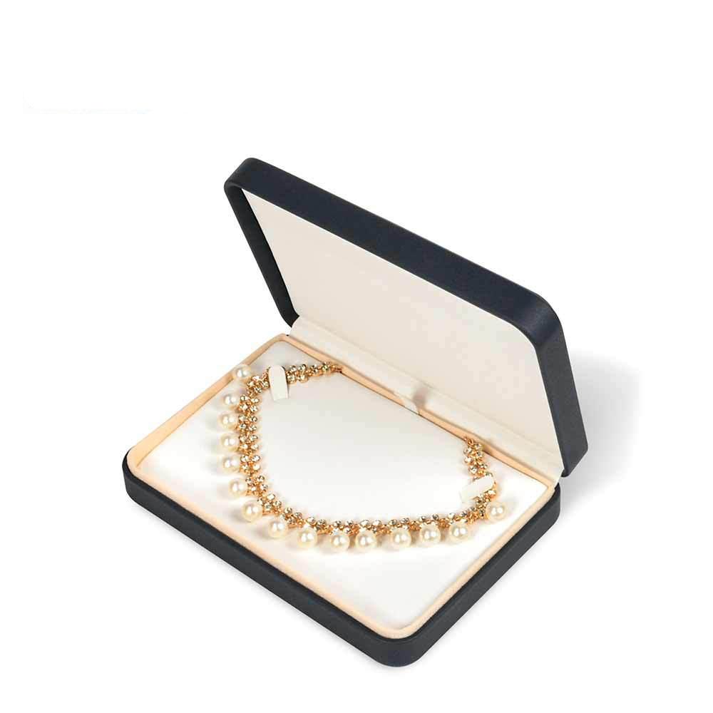 Luxury Custom Black PU Leather Jewelry Box Organizer Simple Square Style Ring Gift Set Packaging Luxury Jewelry Boxes