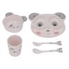 Toddler Plates Panda Shape Bowl Cup Spoon Fork Divided Baby Led Weaning Plate for Picnic