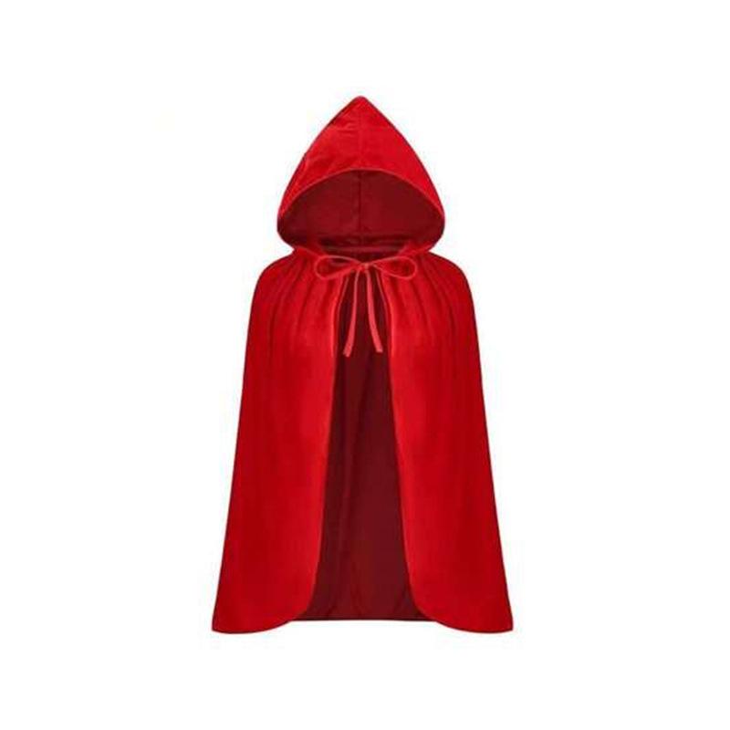Women's Lace-Trimmed Red Hooded Cape - Halloween Costume Cloak Short Retro Trench Coat Stage Performance Wear