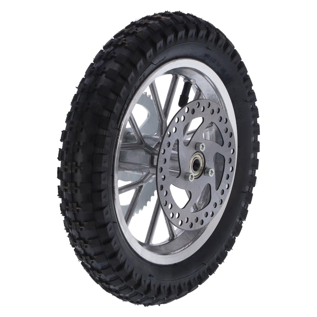 12.5x2.75in Mini Bicycle Rear Wheel AntiSkid Rubber Steel Alloy for 47cc 49cc 2 Stroke Dirt Bike
