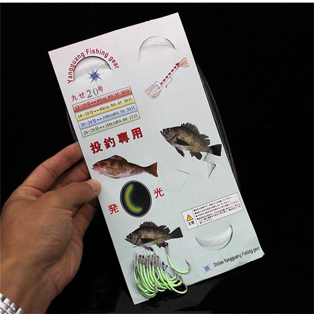Barbed Glow Hook High Carbon Steel Fishing Hook with Line Luminous Fishing Hook  Fresh&Saltwater