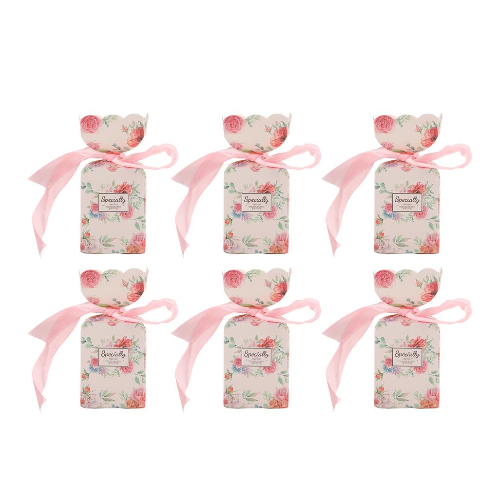 50 Set Wedding Favor Boxes Floral Pattern Retro   Sy Assemble   Boxes Party Favors with Rope   Gift Box