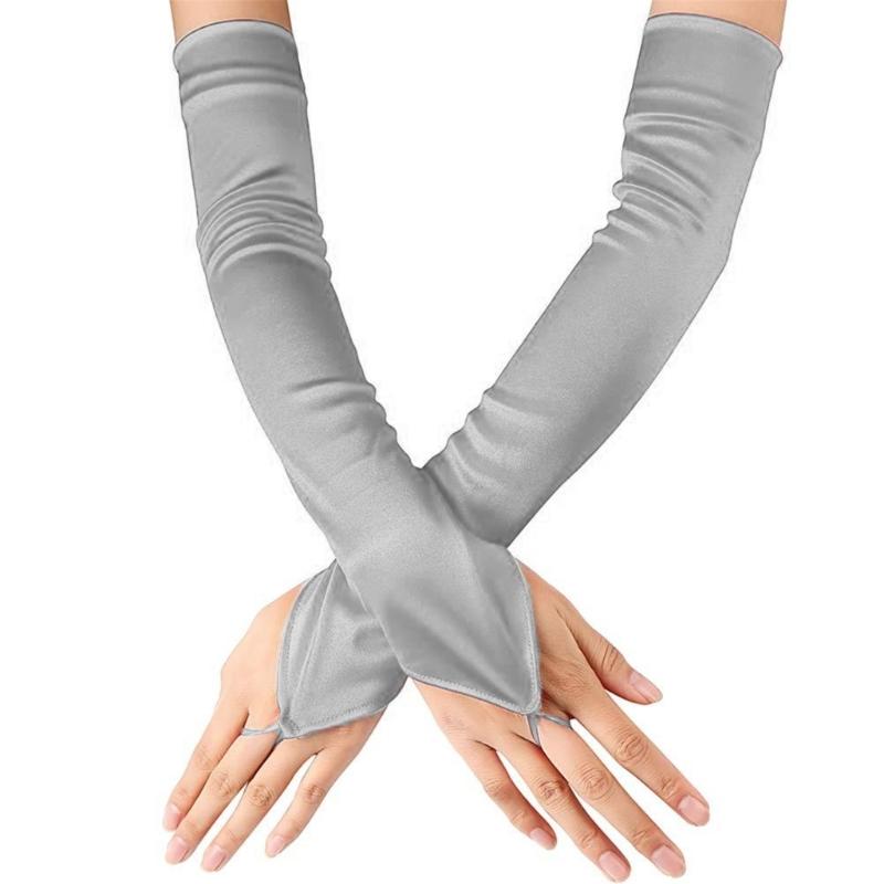  Elbow Gloves for Formal Event Party Costume Gloves Elegant Ceremony Gloves Women Stage Performances Arm Sleeves