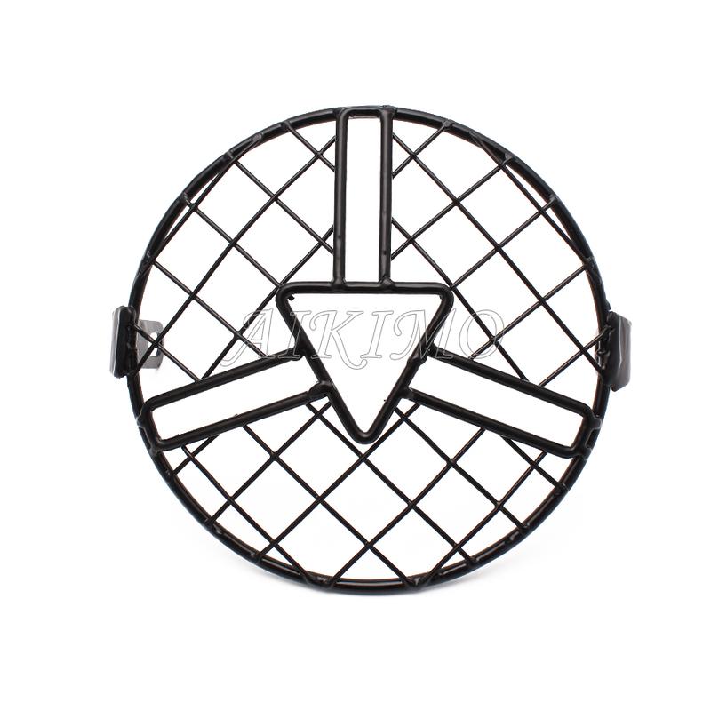New Headlight Protector Cover Metal Retro Motorcycle HeadLamp Mesh Grille Lampshade Fit For Universal Harley Triumph Honda