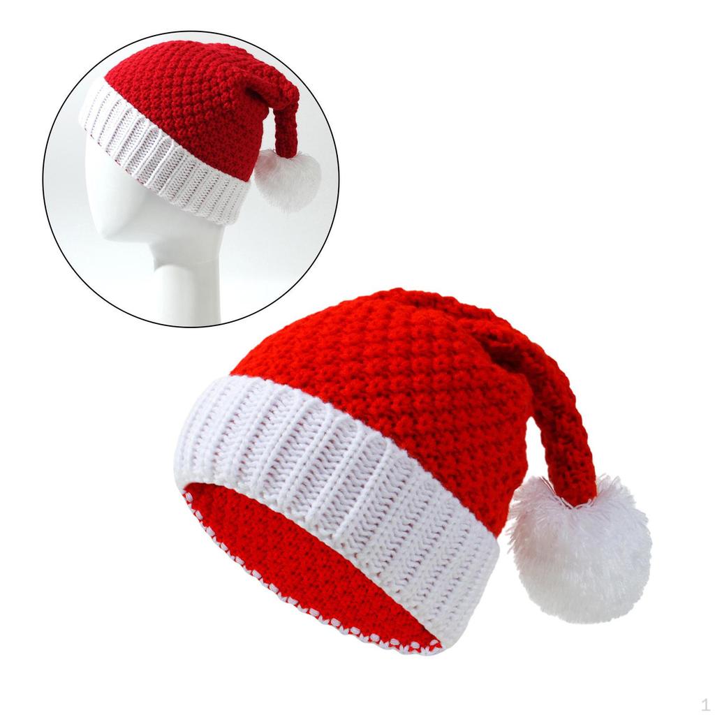 Christmas Hat Knit Winter Headwear Headgear, Fancy Dress Photo Prop Xmas Party Knitted