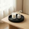 Round Decorative Tray for Coffee, Dining Table, Countertop, 3D Printed Scalloped Edge Serving Tray for Farmhouse, Kitchen, Home, Living Room