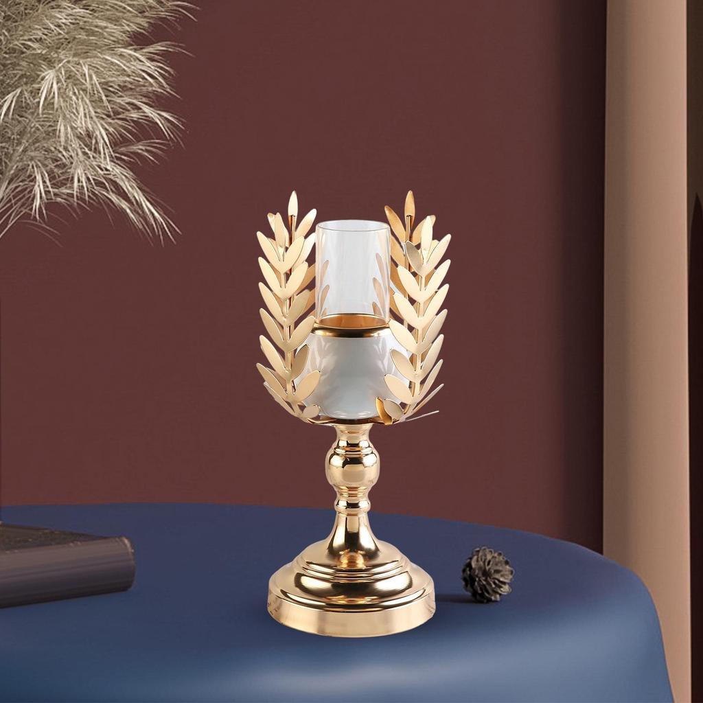 Candle Holder Gold Ornament for Dinner Wedding Desktop Anniversary Decoration