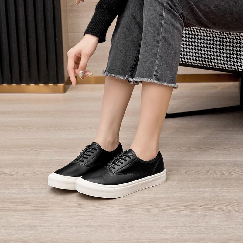 Fashion AIYUQI Women Sneakers Flat Shoes Genuine Leather 2025 New Non-slip Women Skateboard Shoes Lace-up Student Female Running Shoes