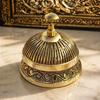 Brass Desk Bell  Engraved Service Bell Hotel Reception Counter Decor Handmade