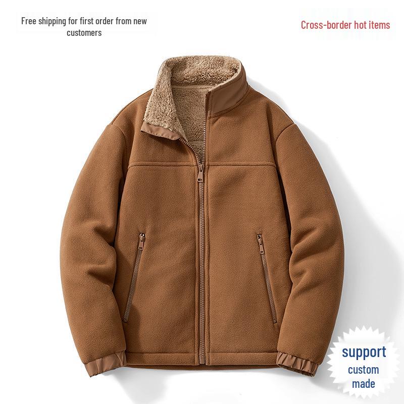 

Popular Winter Fleece Jacket - Thick, Stand-Up Collar for Couples M
