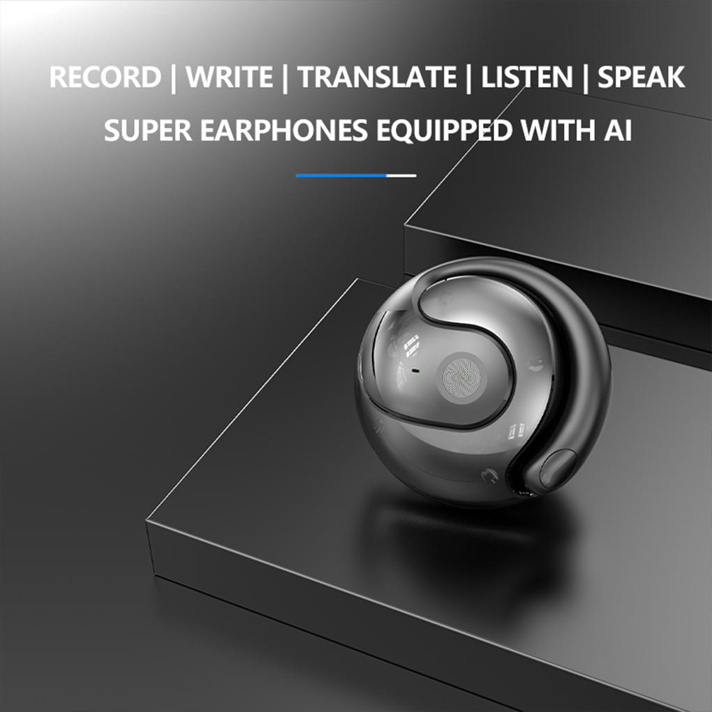 Wireless BT AI Language Translation Earphones 114 Languages Ear Hanging Headset Real-time Communication for Travel Business