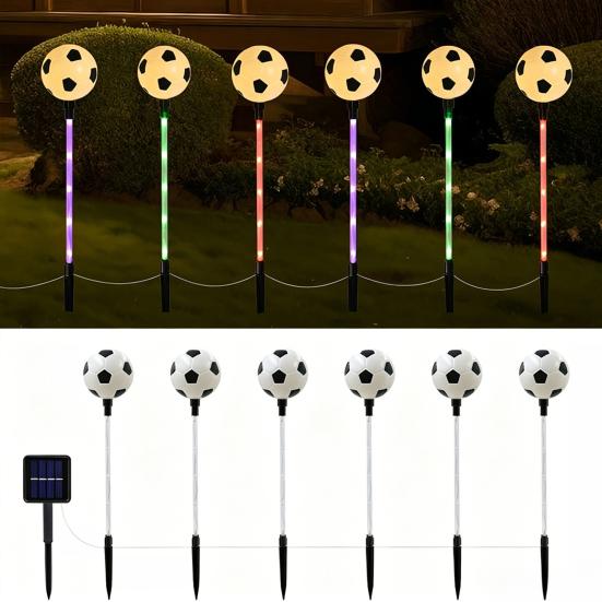 Yousheng Solar Soccer Light Outdoor, 8 Modes Color Changing Football Garden Stake Light, Waterproof Landscape Lamp for Yard Patio Lawn, Sports Fan