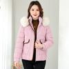 New cotton-padded clothes women's short autumn and winter jackets, large fur collar removable hat, warm cotton-padded clothes, foreign style fashionab