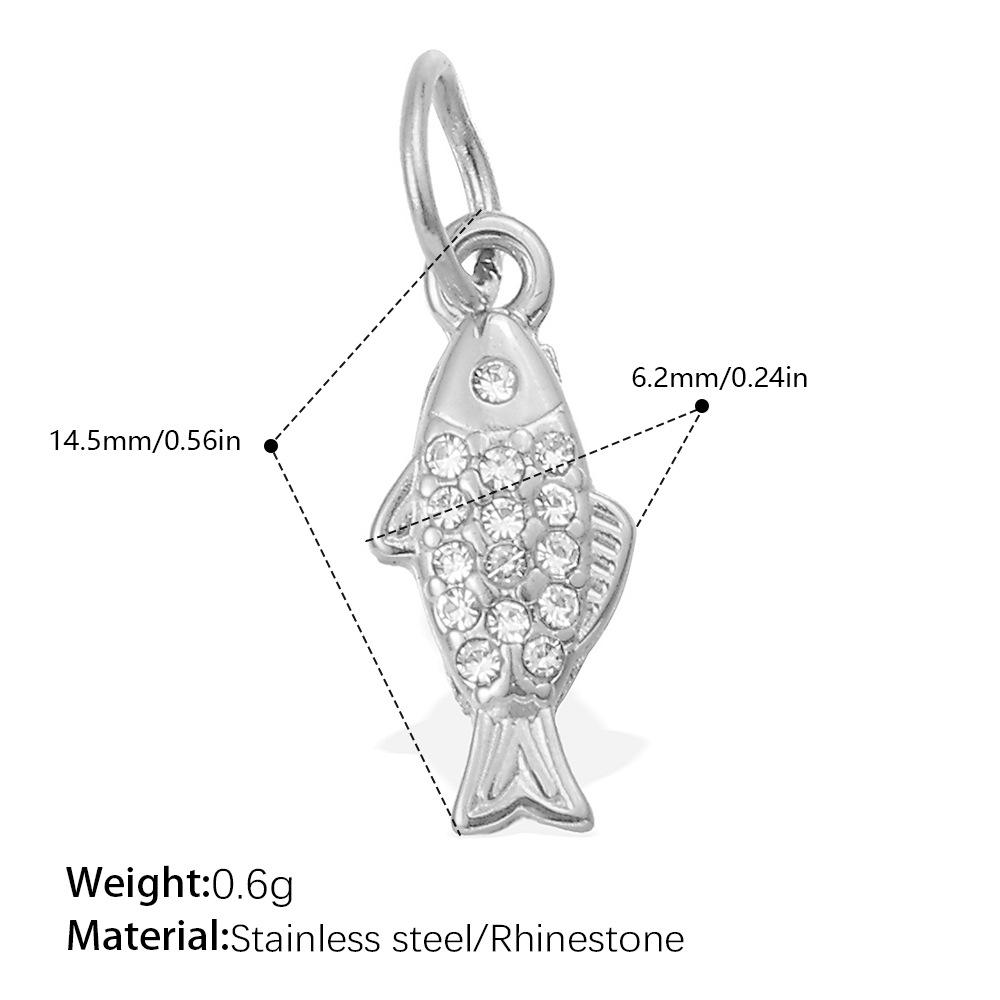 Beach Wind Delicate Inlaid Rhinestones Starfish Coconut Tree Pendant Diy Necklace Pendant Stainless Steel Bracelet Accessories
