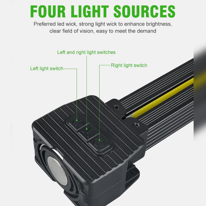 Posing Lamp Gym Waterproof Led Flashlight Posing With Magnet Rechargeable Flashlight With Hook 7-grades Dimming 180 Degree
