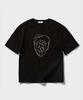 FFEFF STUDIO Face Drawing Embroidery Short Sleeve T-Shirt (Black)