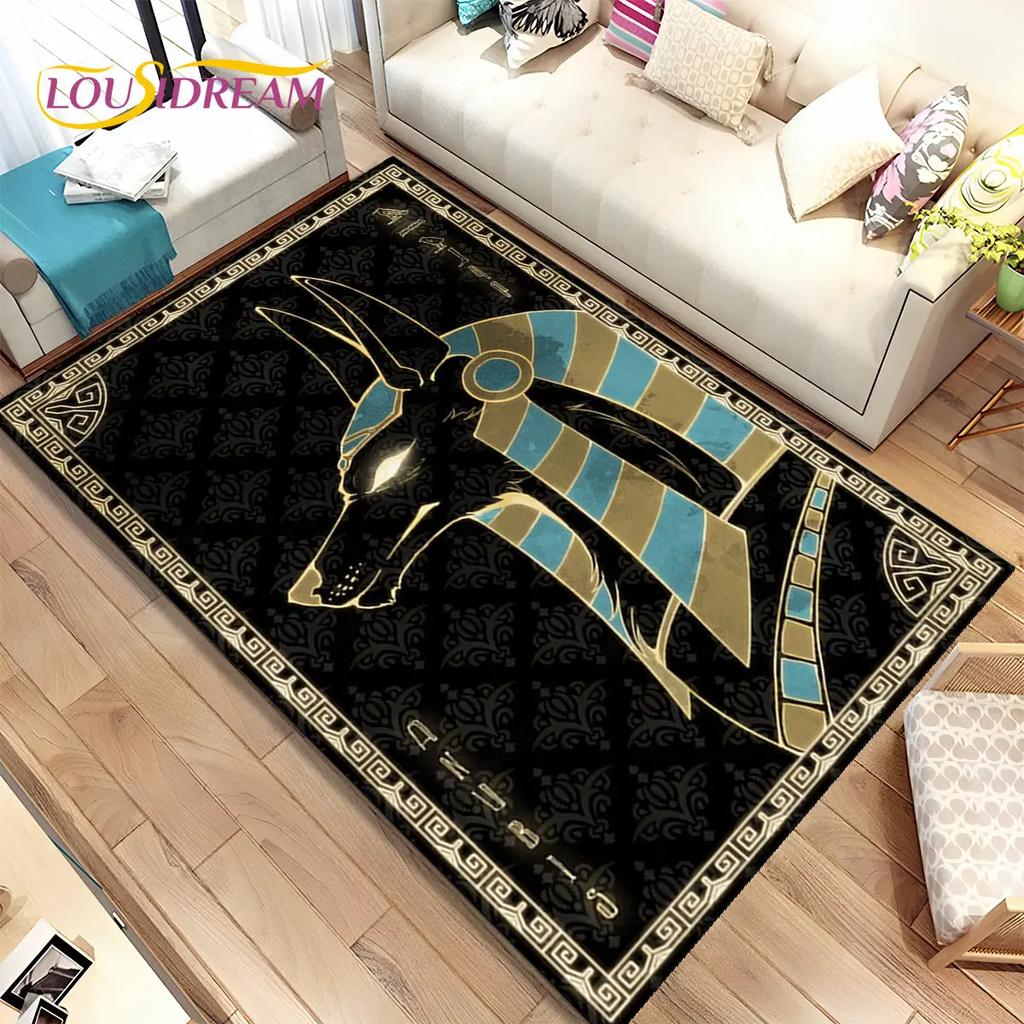 HD Egypt Death Anubis Mythology Horus Area Koberec,Koberec pro domácí Obývací pokoj Ložnice Pohovka Rohožka Kuchyň Dekor,Protiskluzová podložka