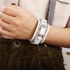 Belt Fashion Design Korean Hand Rope Rivet Chains Bracelets PU Leather Bracelet Women Wristband