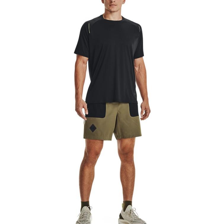 Under Armour Solid Color Breathable Training Short Sleeve T-Shirt Men Tops Black 1370405-001