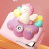 Bubble Machine Camera Battery Operated Handheld Cartoon Cute Bubble Blower for Toddlers Kids Purple