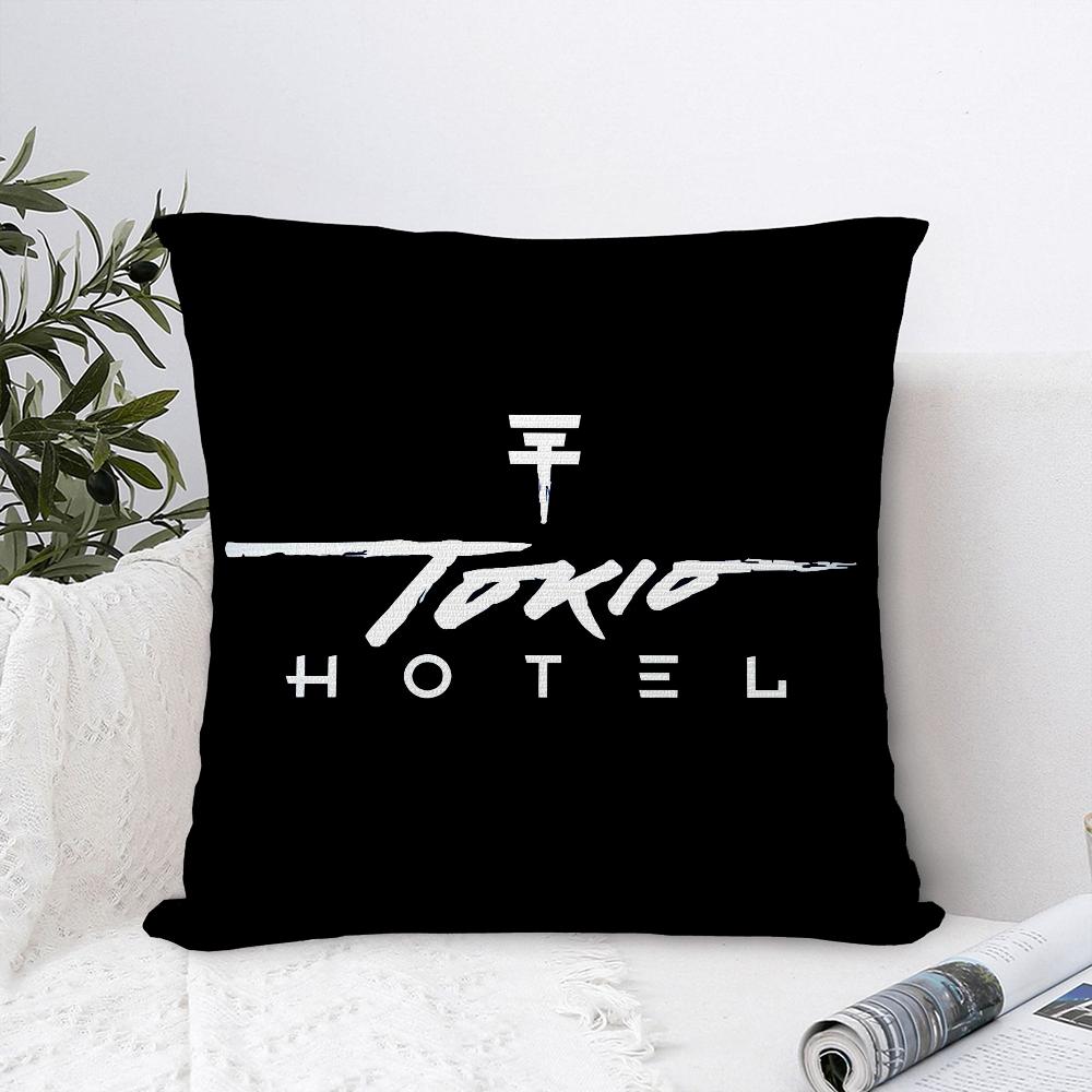 T-Tokio H-Hotel Band Pillow Case Sofa Decorative Home Double-sided Print Plush Square Throw Pillow Covers Cushion Decor Cover