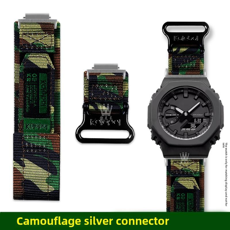 GA2100 Design s poutkem Plátěný řemínek Pro Casio G-SHOCK 5611 GA-2100 GA-2110 GA-B2100 Pánský Venkovní sport Nylonový řemínek na hodinky příslušenství