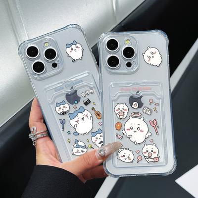 Chiikawas Hachiwares Phone Case for iPhone 16 15 14 Plus 13 12 Mini 11 Pro Max X Xs XR 7 8 Card Pocket Soft Clear Cover