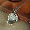Fashion Cute Relief Silver Butterfly Pocket Watch Vintage Quartz Pocket Watch Unisex Sweater Chain Watches Necklace