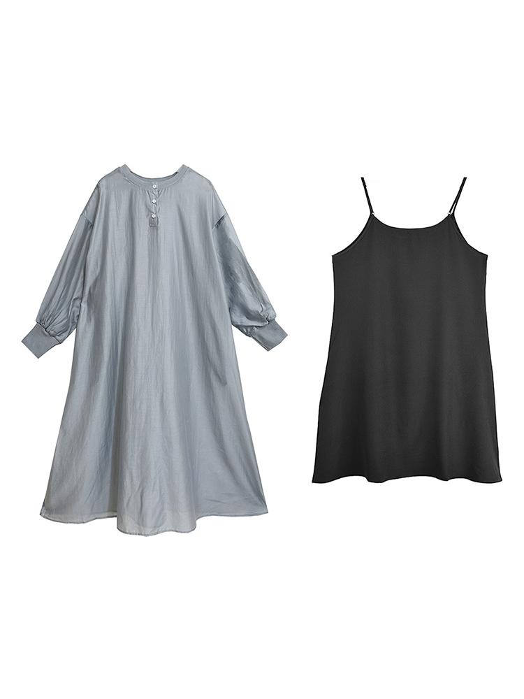 Xitao Perspektive Mesh Weibliche Langarm Kleider LJ1072