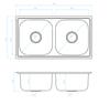 Stainless Steel Kitchen Sink, Undermount, Double Bowl Decor 78 X