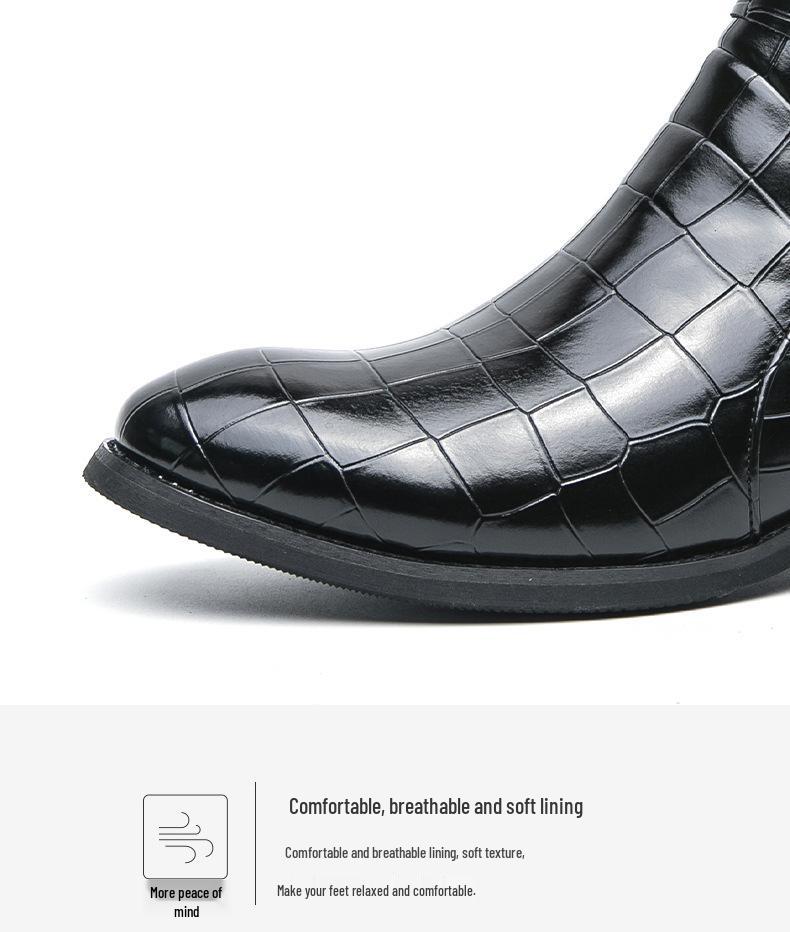 Herren Leder Chelsea Boots im Britischen Stil: Große Größe, Herbst/Winter Mode