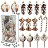 6cm 15-Piece Christmas Ornament Set: Balls, Pine Cones, Lollipops, Candies for Tree Decor and Gifts