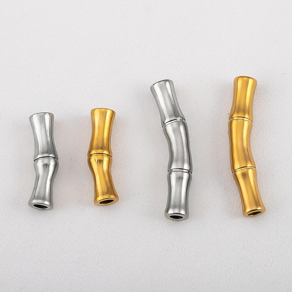 2pcs 5pcs Stainless Steel Connector Curved Slub Tube Jewelry Making Gold Color Straight Beads Bracelet Necklace Jewelry Finding