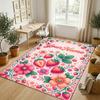 Covor din Catifea de Cristal cu Tematică Grădină Florală Covoraș Moale Personalizat cu Nume Text Decor Casă