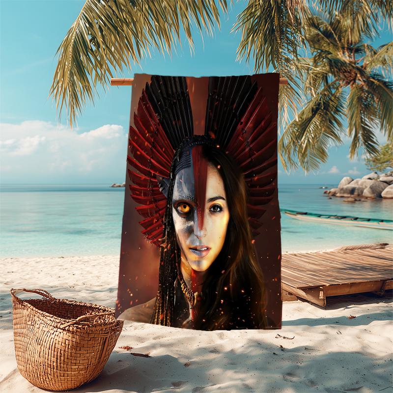 1Pc Avatar Blue Warrior Beach Towel Microfiber Beach Towel Thin Absorbent For Beach Swimming Yoga Bath Sports 0917284