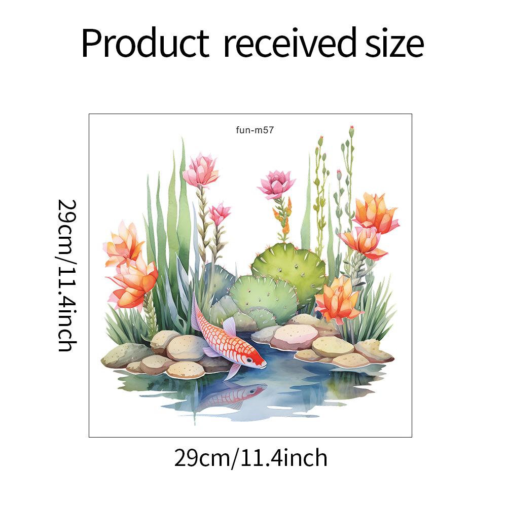 

Fun-m57 Зеленое растение Цветок Лист Туалет с ванной Туалет Домашнее украшение Наклейка на стену 29*29CM/fun-m57