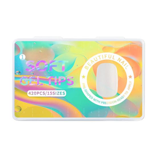 420 ks/krabice Fake Clear Snadné Dlouhé nalepení Trvalé Odnímatelné matné prodloužení nehtů Acrylic Extra