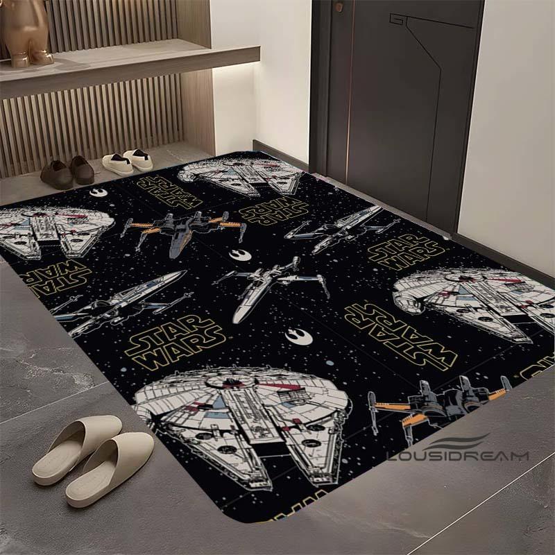 Kober s motivem Star Wars, vhodný do obývacího pokoje, retro vzor galaxie, vesmírné hvězdolety, velká protiskluzová rohožka, koupelnová předložka, domov