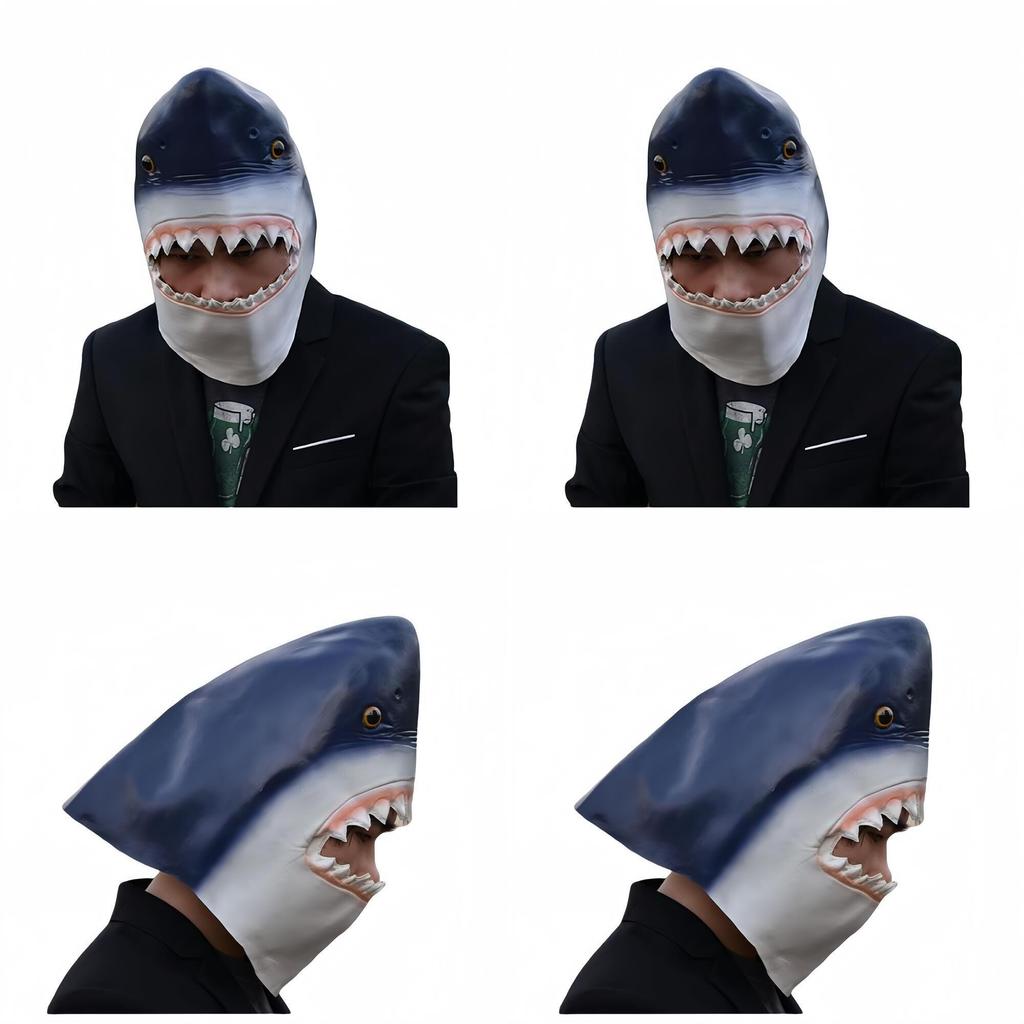 Shark Latex Mask For Cosplay And Costume Parties Halloween And Carnival