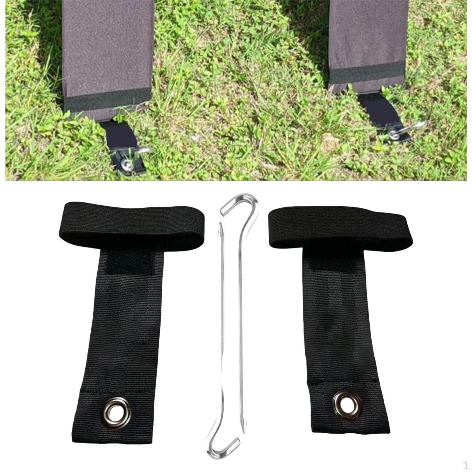 

2 шт. портативные крепежные ремни для солнечных панелей с наземными кольями, простая установка, прочный профессиональный