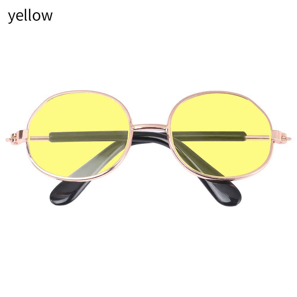 

8.5cm Miniature Doll Sunglasses Metal Frame Glasses Lovely Eyewear Eyeglasses For Blythe Doll Accessories Plush Doll жёлтый