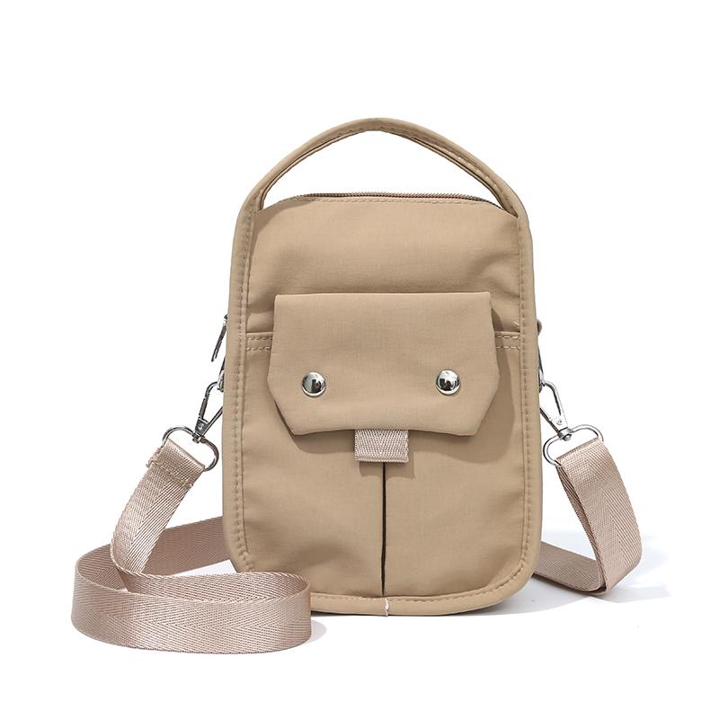 Women's Nylon Handbag Solid Color Mobile Phone Bag Multi-functional Shoulder Crossbody Bag