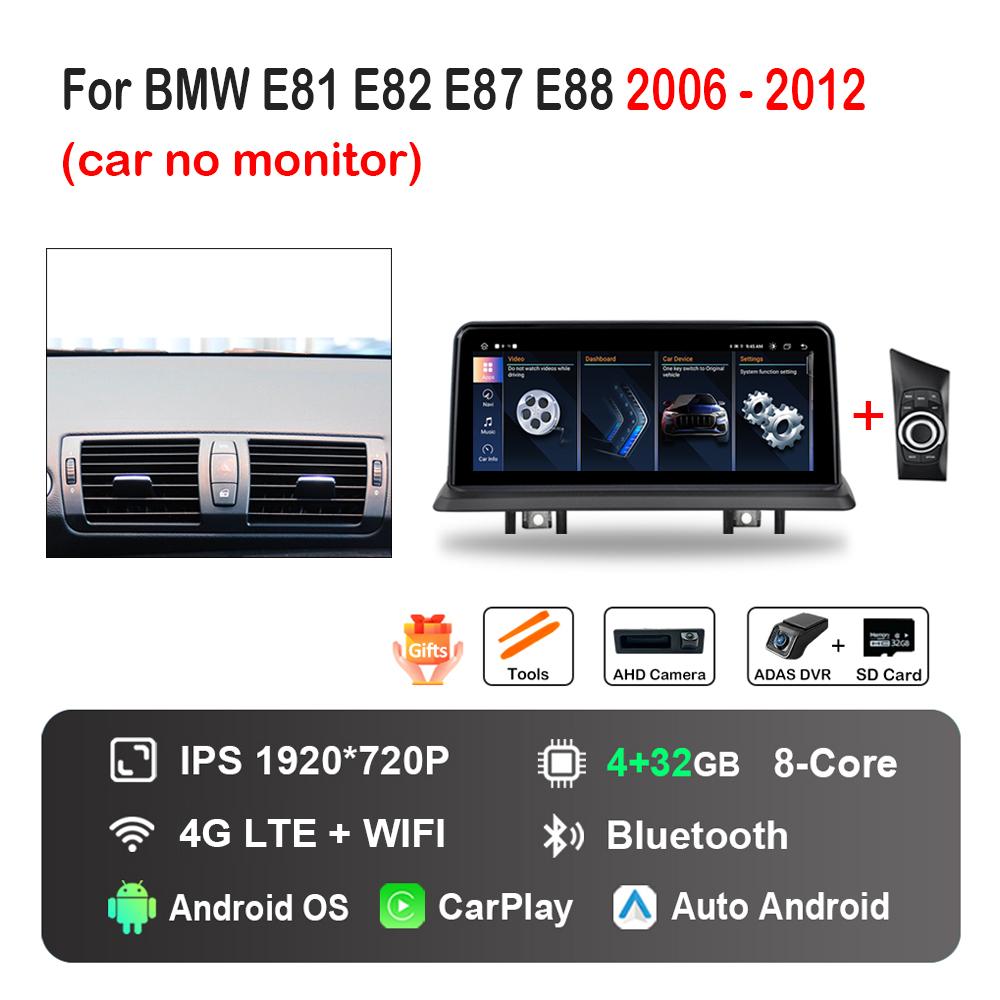 10.25 Inch 1920*720P HD Touch Screen for BMW E81 E82 E87 E88 2006 - 2012 DSP Stereo GPS 4G Android Car Radio Multimedia Player