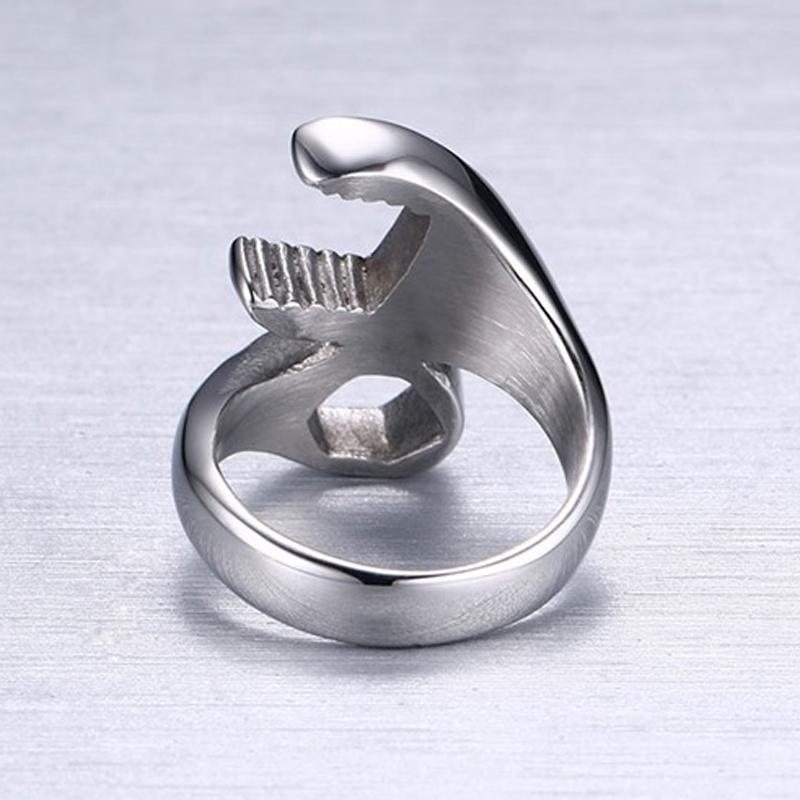 Personalized titanium steel  wrench rin open ring punk ring