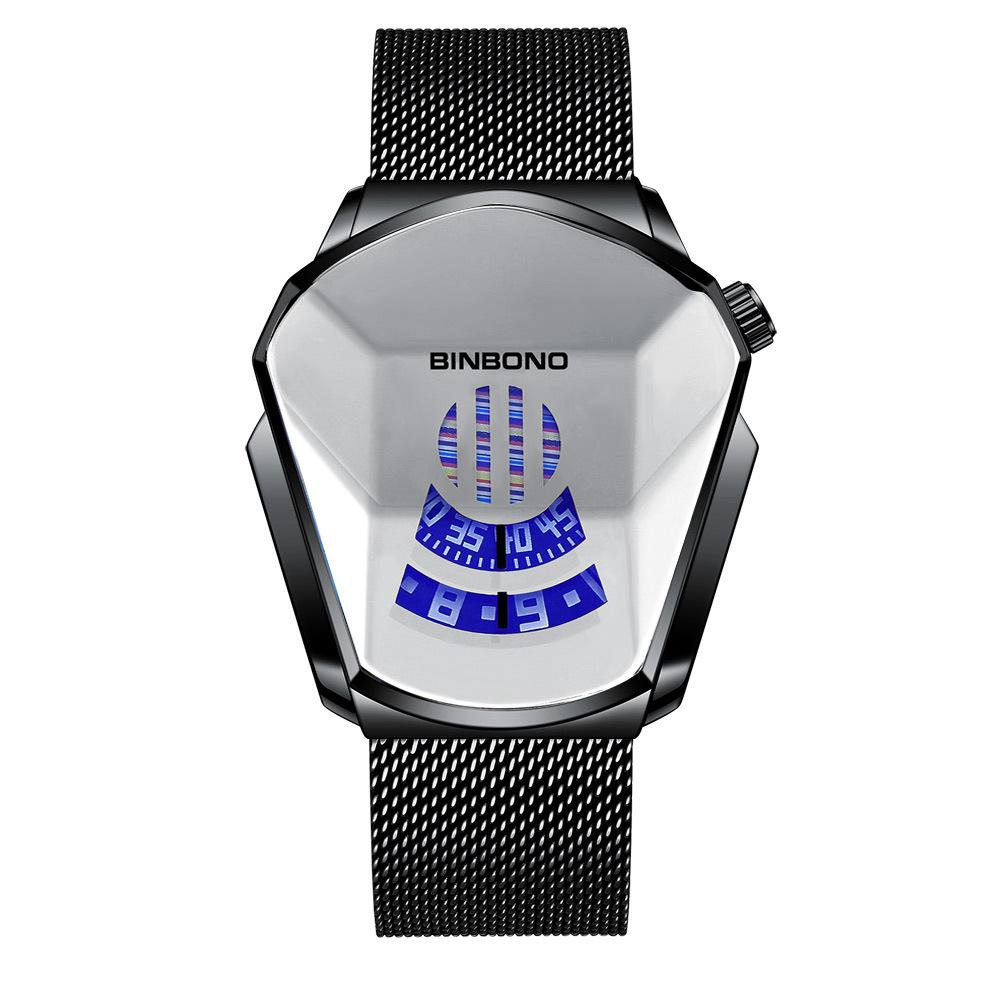 Men's Trendy Motorcycle Concept Watch with Black Technology