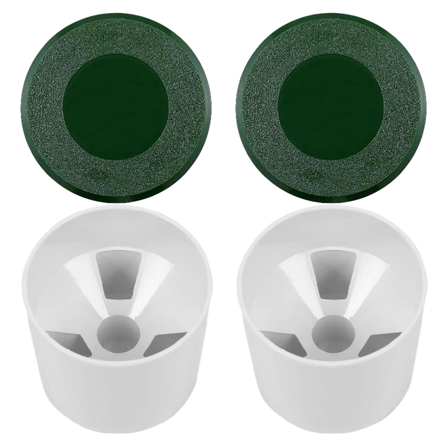 

SAKIRABITO Golf Cup Green Hole Cup Golf Hole Cup Putter Practice Flag Plastic Set of 2