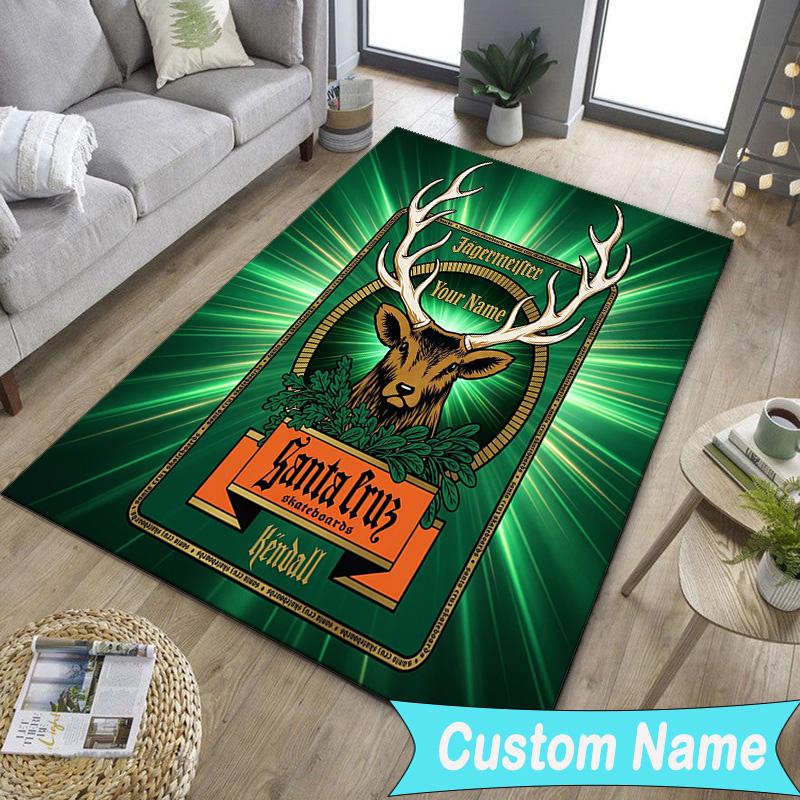 Custom NameJager-meister Spirit Drink Carpet, Indoor Rug, Chair Rug, Living Rooms, Doormat Made From Polyester Home Decor Birthday Christmas Gifts