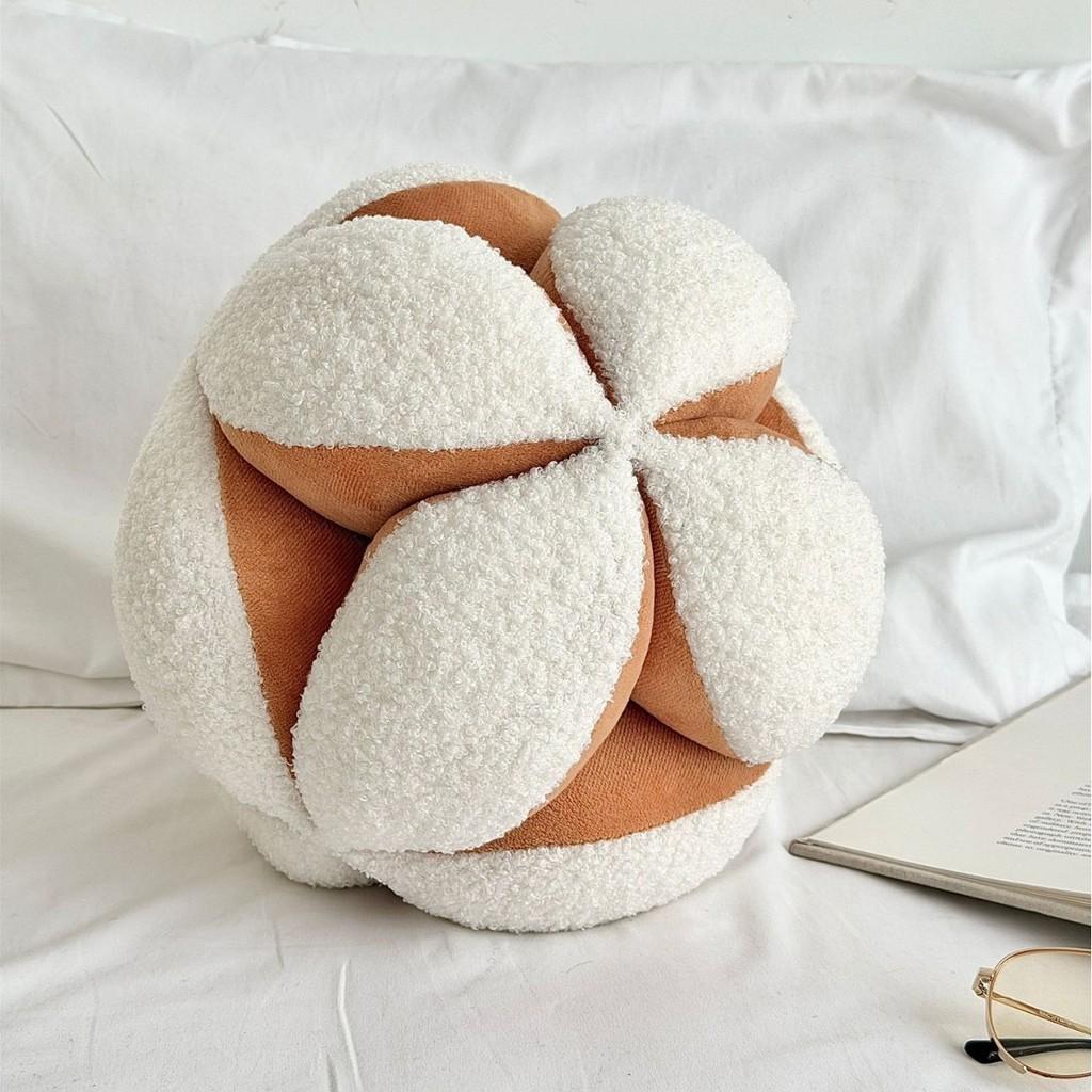 Nordic Style Plush Cushion With Piping For Living Room Decor And Bedside Use